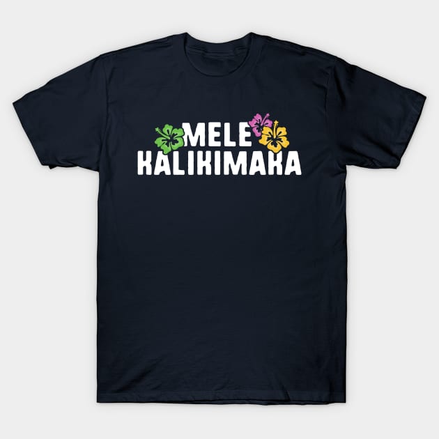 Mele Kalikimaka Christmas T-Shirt Hawaiian Xmas Merry T-Shirt by 14thFloorApparel